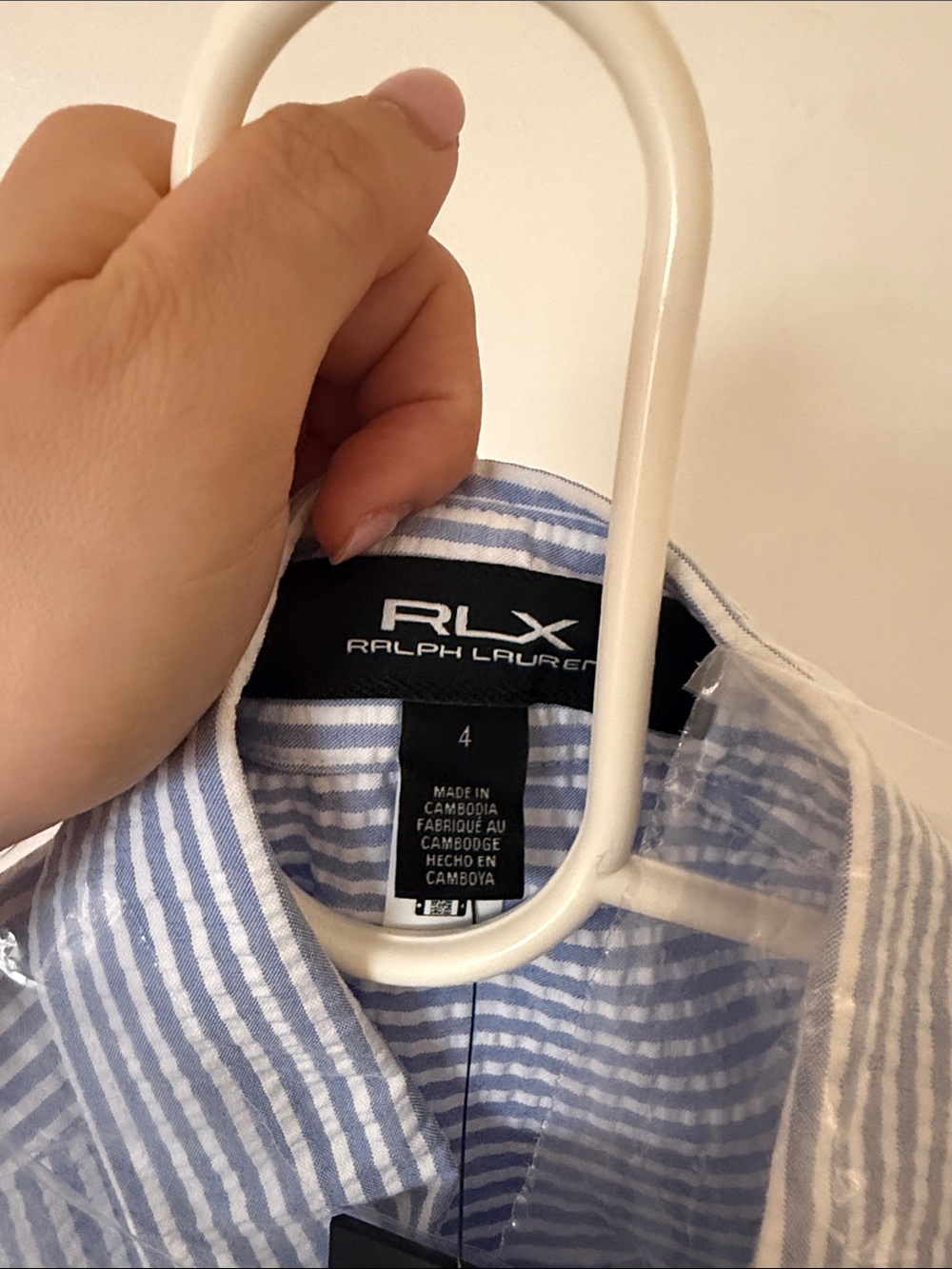 RALPH LAUREN (RLX)- Seersucker Sleeveless Shirtdress Blue White Stripe- SIZE 4 - Picture 9 of 10